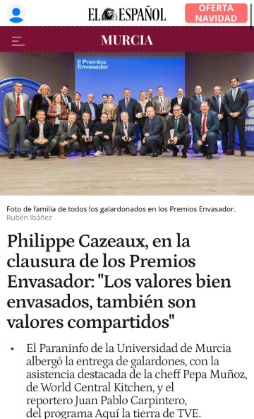 Philippe Cazeaux en la II Edición de los Premios Envasador