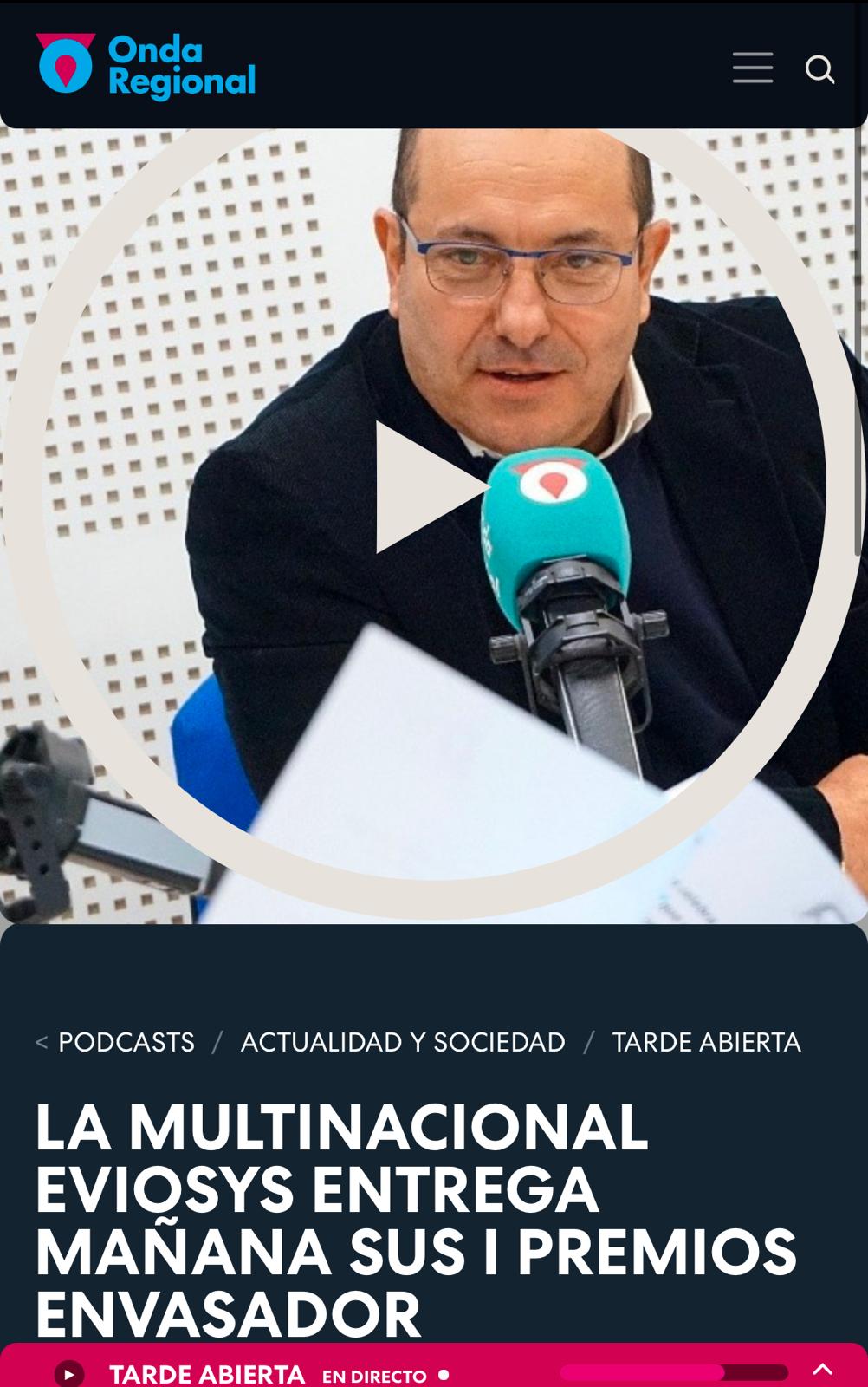 Entrevista Premios Envasador Onda Regional Murcia